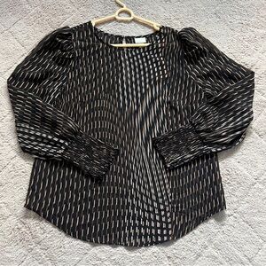 NWOT A New Day Puff Sleeve‎ Sheer Blouse Women's Size M